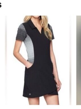 adidas Black and Gray Polo-Style Golf Dress